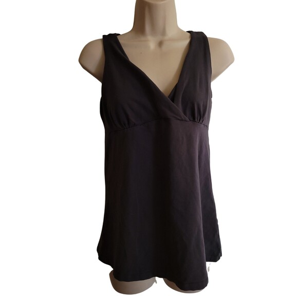 Gilligan & O'Malley Slate Gray Crossover V Neck Nursing Blouse/Tank Size Small - Picture 1 of 2